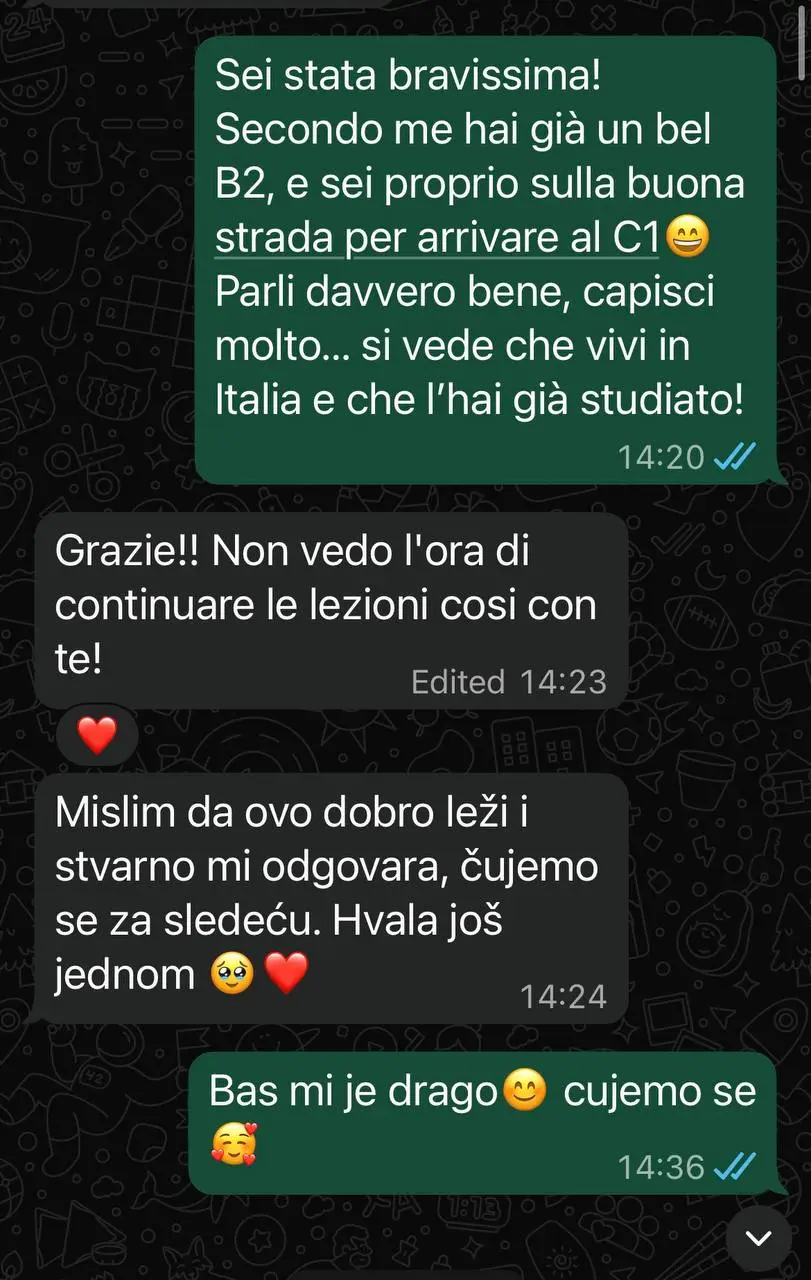 3. Italijanski single page testimonial-online-italijanski-b2-polaznica